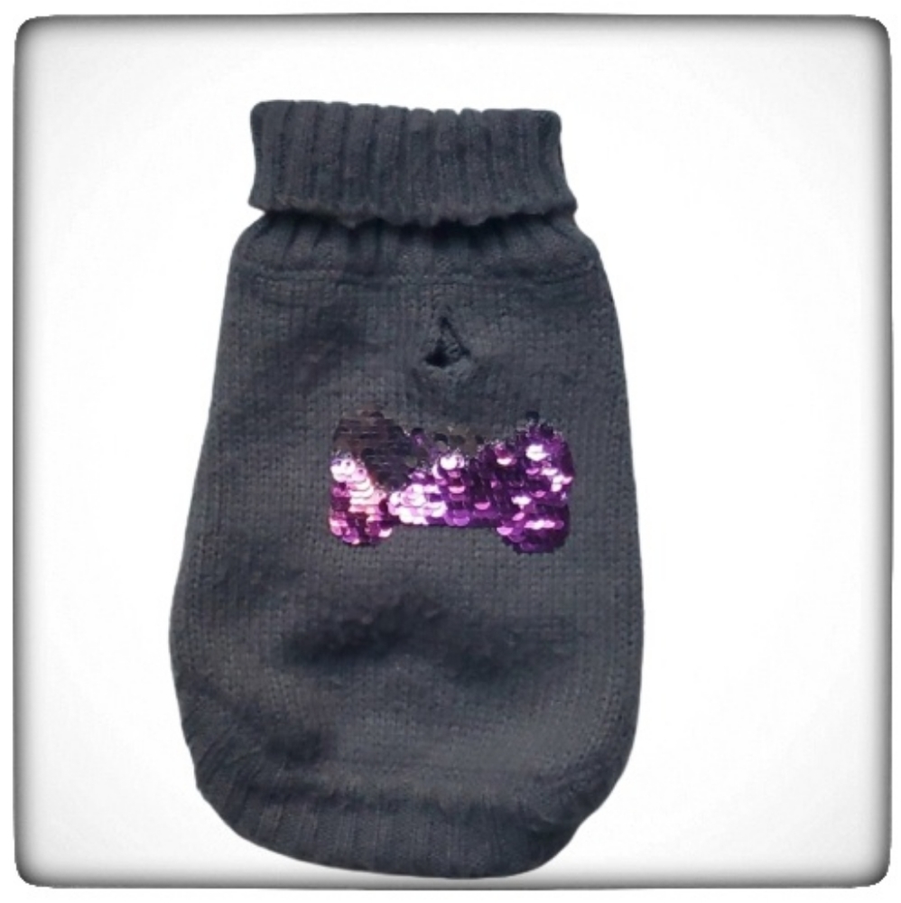 Dog Sparkle Dazzle Bone Sweater-XS